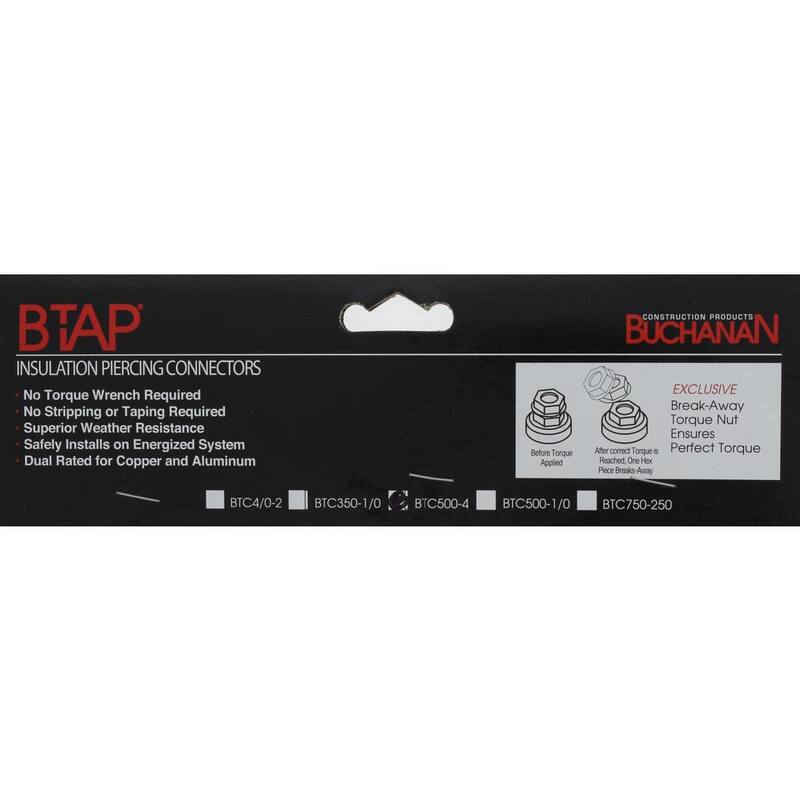 IDEAL Main 500 - 2/0 AWG, Tap 4/0 - 4 AWG Conector de empalme B-Tap - BTC500-4
