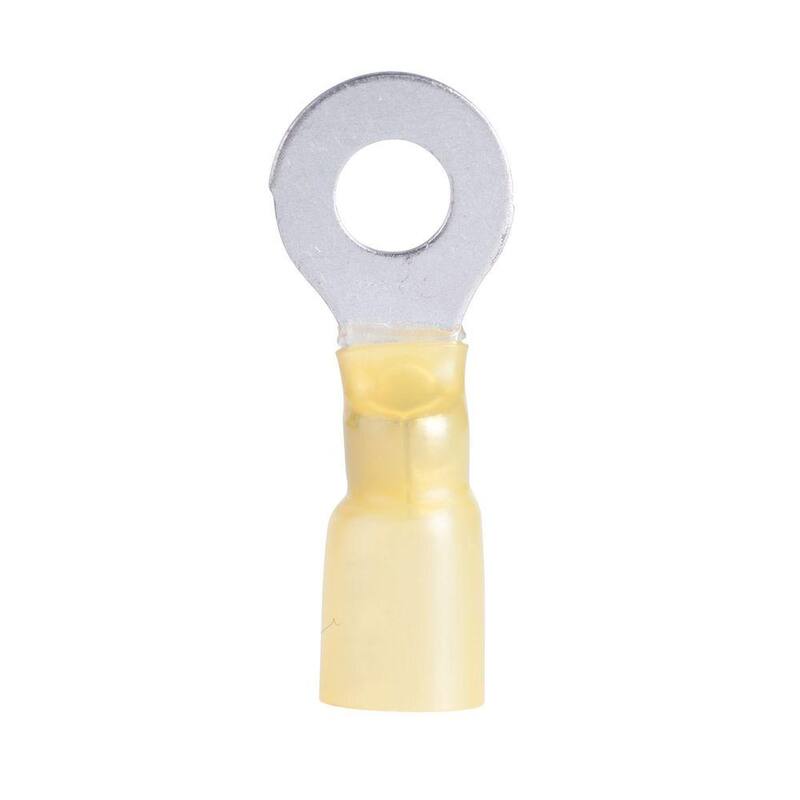 Gardner Bender 12-10 AWG 8-10 Stud Ring Spade Terminal, Amarillo (paquete de 5) - AMT-SR1210