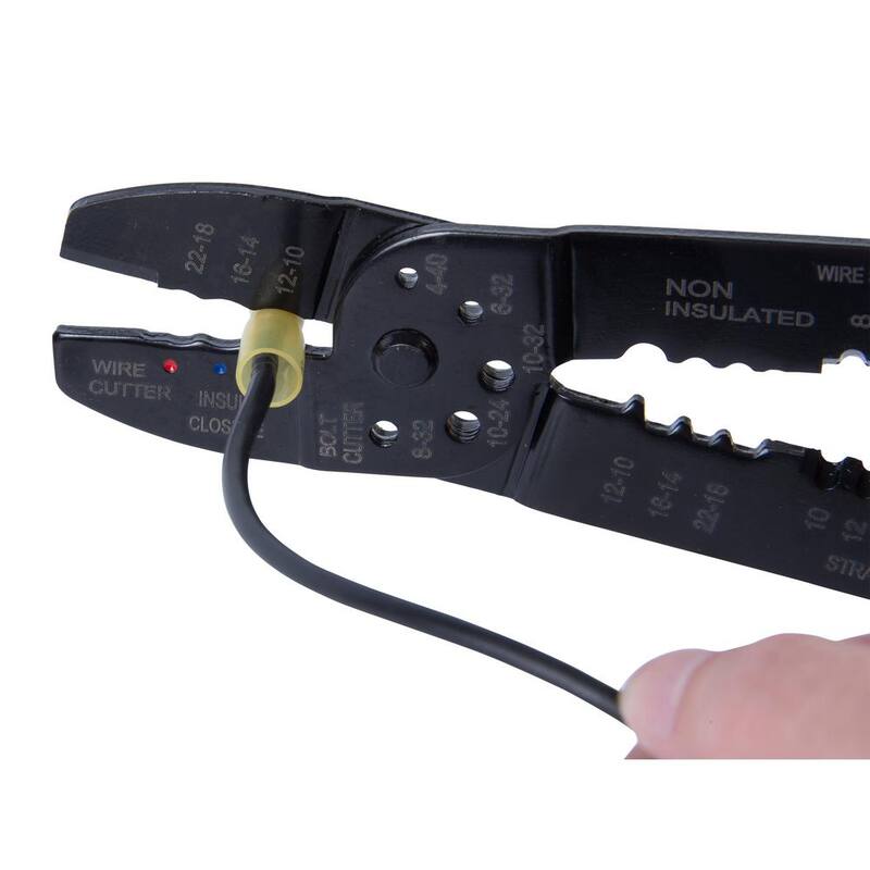 Gardner Bender 12-10 AWG 8-10 Stud Ring Spade Terminal, Amarillo (paquete de 5) - AMT-SR1210