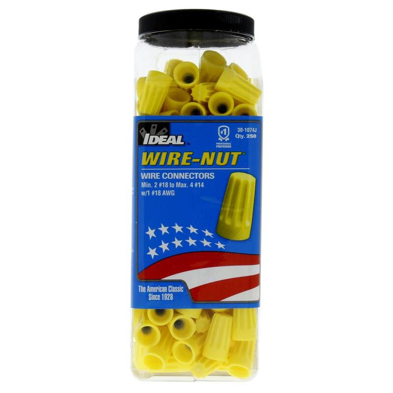 Conectores de cables WIRE-NUT amarillos IDEAL 74B (paquete de 250) - 30-1074J