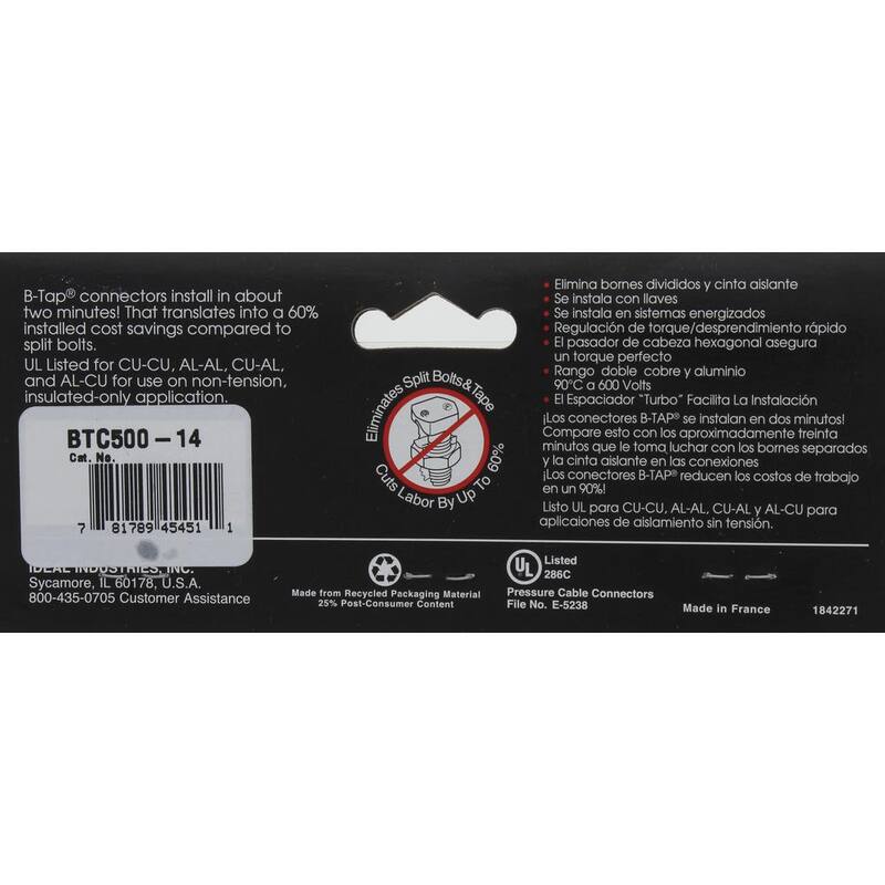 IDEAL Main 750 - 3/0 AWG, Tap 10-14 AWG Conector B-Tap - BTC500-14