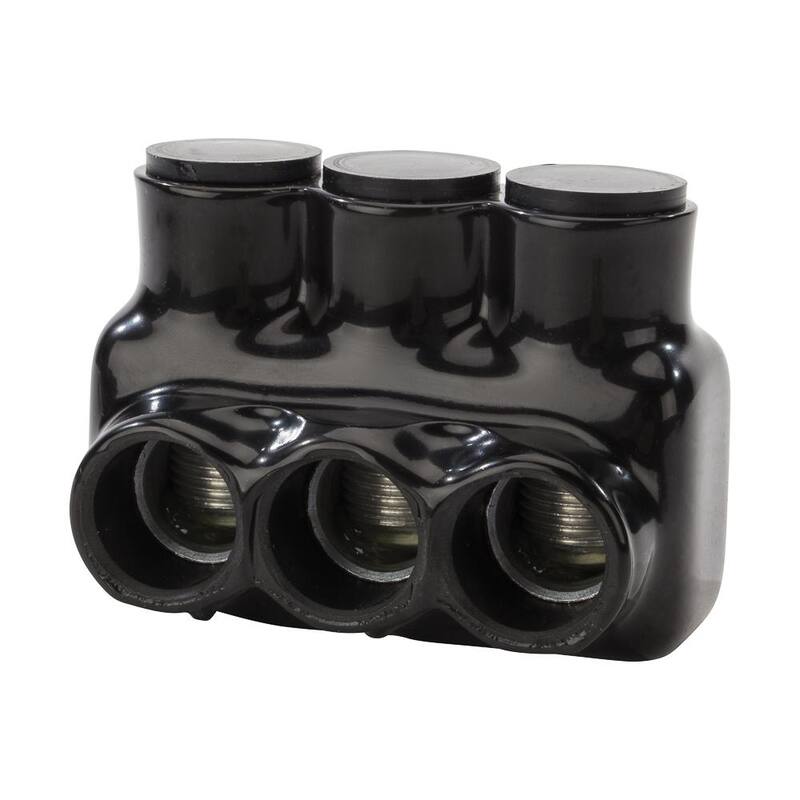 Conector de derivación múltiple aislado en bolsa Polaris 250 MCM-6 AWG, negro - IPL250-3B