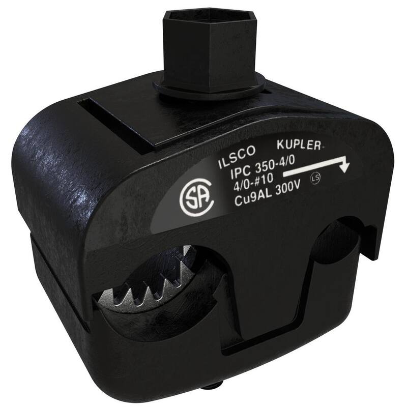 Conector de cobre con perforación aislante ILSCO KUP-L-Tap, Rango principal del conductor 350-4/0 - IPC-350-4/0-EC.