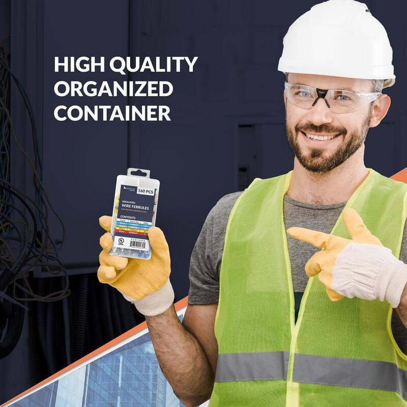 Kit de recarga de casquillos aislados para alambre NEWHOUSE ELECTRIC, 160 piezas de tamaño AWG 14-8 para usar con herramienta de engaste - FCK160A