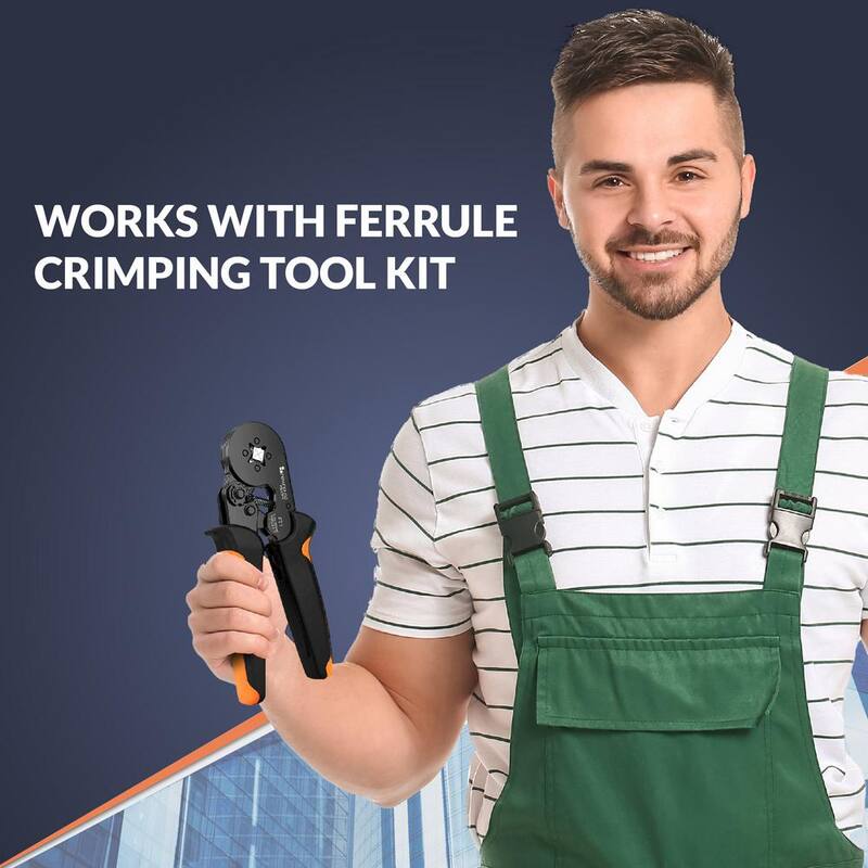 Kit de recarga de casquillos aislados para alambre NEWHOUSE ELECTRIC, 160 piezas de tamaño AWG 14-8 para usar con herramienta de engaste - FCK160A