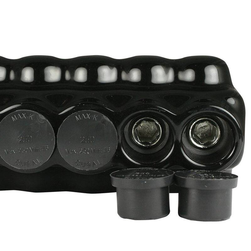 ASI 6 AWG - 250 MCM Conector de Derivación Múltiple de 3 Puertos 600 Voltios, Entrada Aislada de un Solo Lado, Negro - AICS250-3