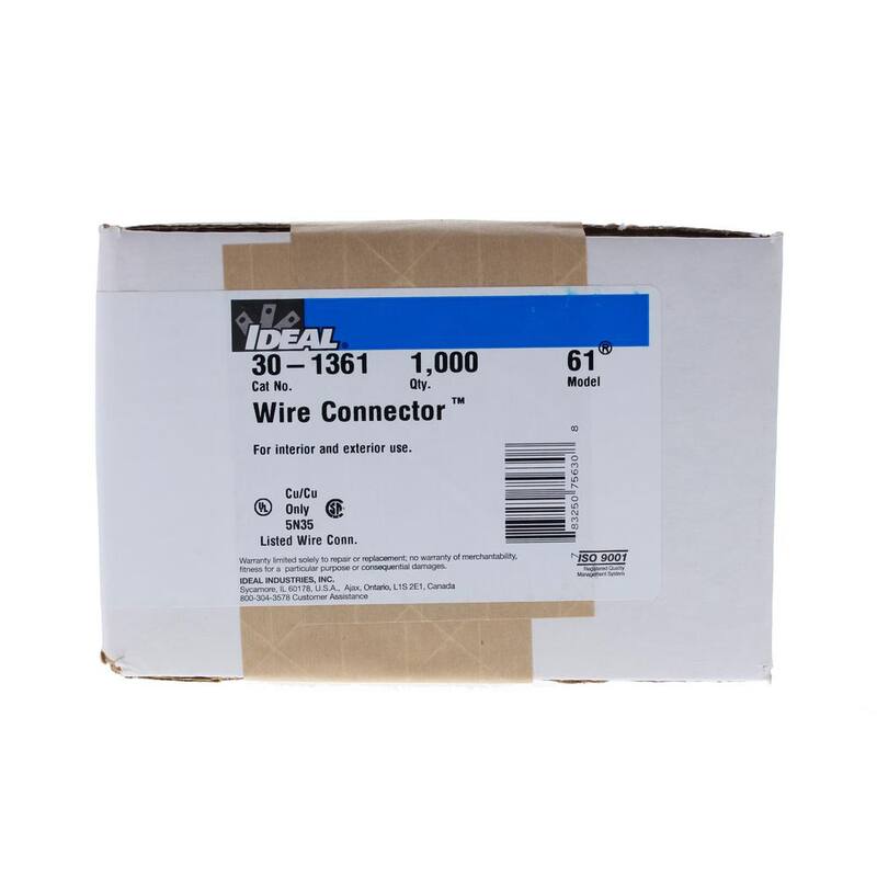 Conector de cables IDEAL WeatherProof Modelo 61 en gris y naranja (caja de 1000) - 30-1361