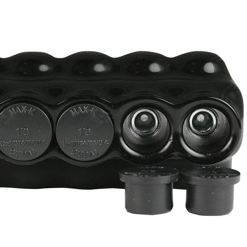 Conector de derivación múltiple ASI 1/0-14 AWG con aislamiento, entrada de un solo lado, 2 puertos, negro - AICS1/0-2