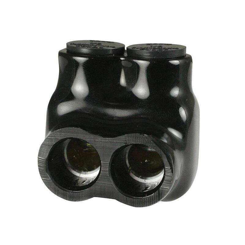 Conector de derivación múltiple ASI 1/0-14 AWG con aislamiento, entrada de un solo lado, 2 puertos, negro - AICS1/0-2