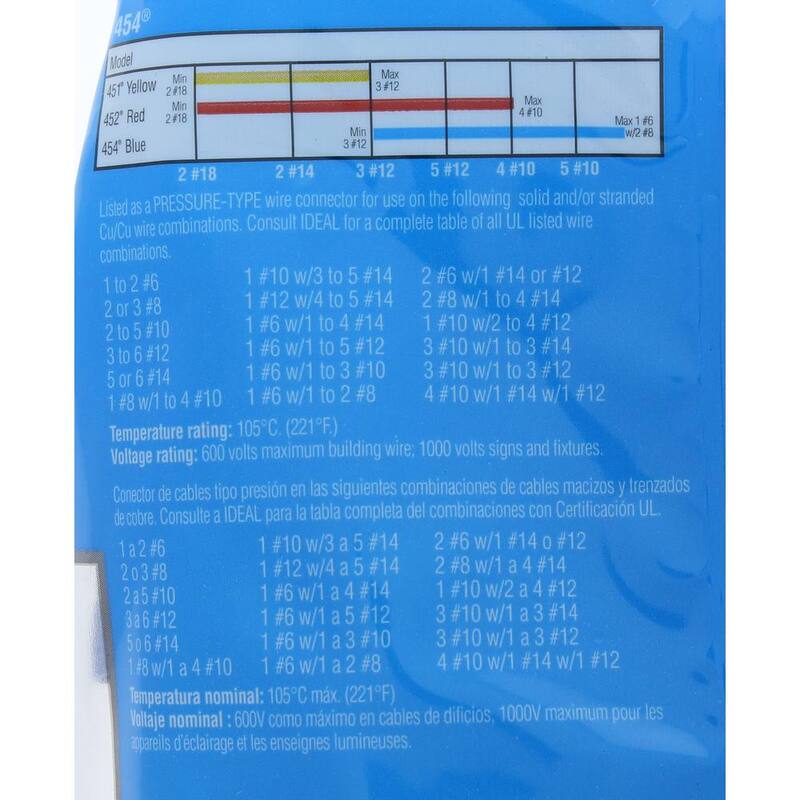 Conector de alambre IDEAL 454 Wing-Nut, Azul (100/Bolsa) - 30-654