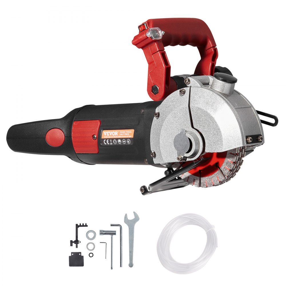VEVOR 4800W Wall Chaser 42 mm Cutting Width,Wall Groove Cutting Machine 41MM Cutting Depth,Wall Slotting Machine With 8 Saw Blades 5" Diameter 6200r/Min,One-time Forming Dustless - QMKCJ125DDDJGDYM1V1