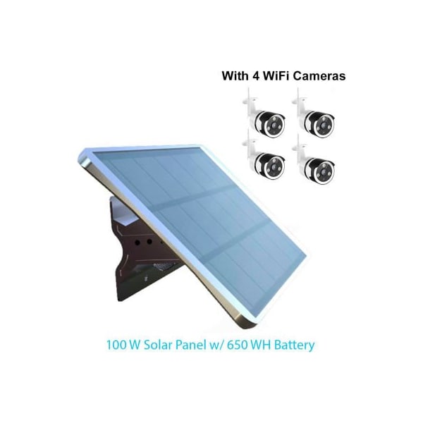 E E Systems Group Solar Panel, 100 W, 12/48V DC, 650 WH - EE8100W-POE650-4CAM