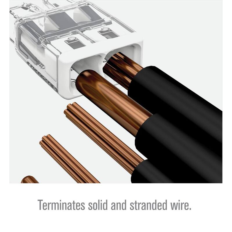 Conector de cables de inserción 2 Puertos Serie 2773 WAGO para cajas de empalme, con cubierta blanca, (paquete de 100) - 27730402K00-007