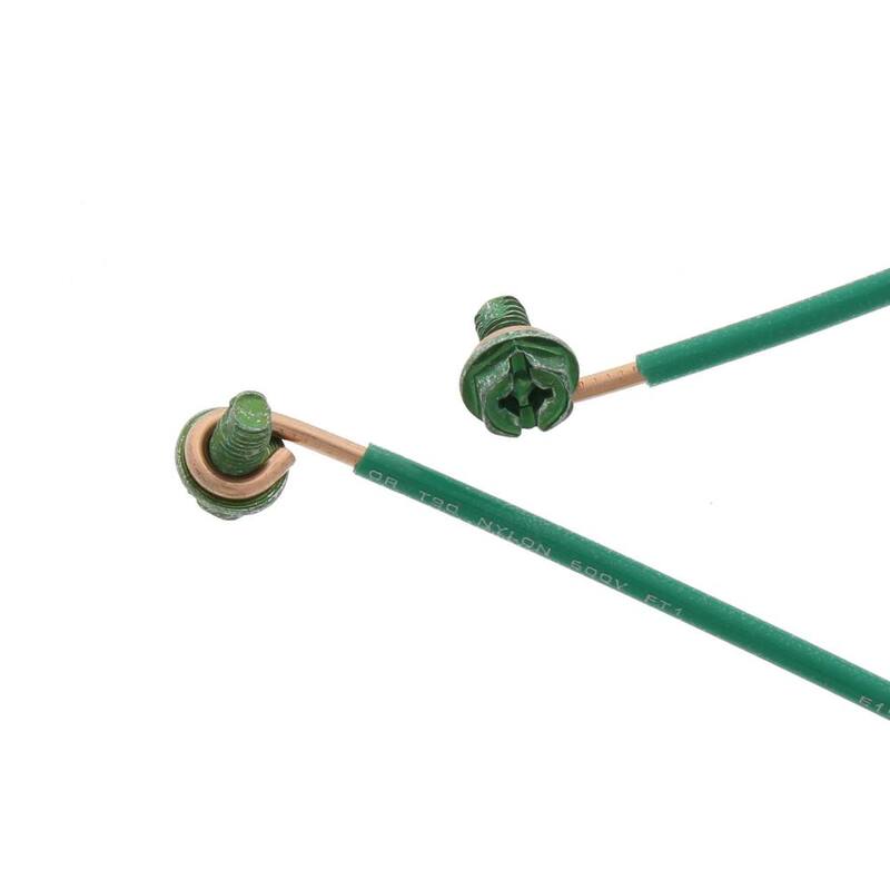 IDEAL 8 in. 12 AWG 1-Wire Solid Stripped Pigtail Loop and Screw, Verde (Paquete de 100) - 30-3399