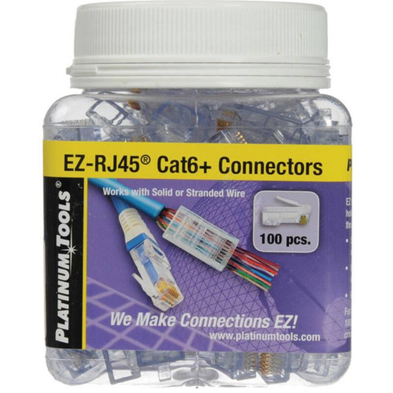 Conector EZ-RJ45 de Platinum Tools para Categoría 6 (100 por caja) - 100010B