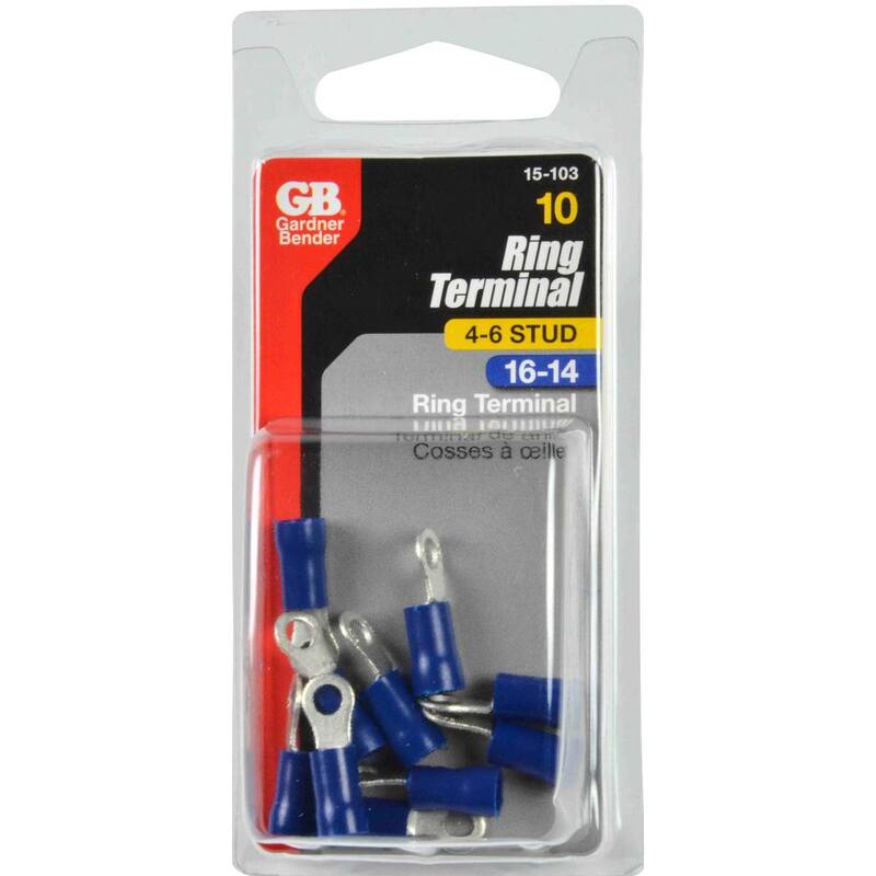 Anillo de espárrago de 4-6 AWG 16-14 de Gardner Bender, vinilo azul (paquete de 10) - 15-103