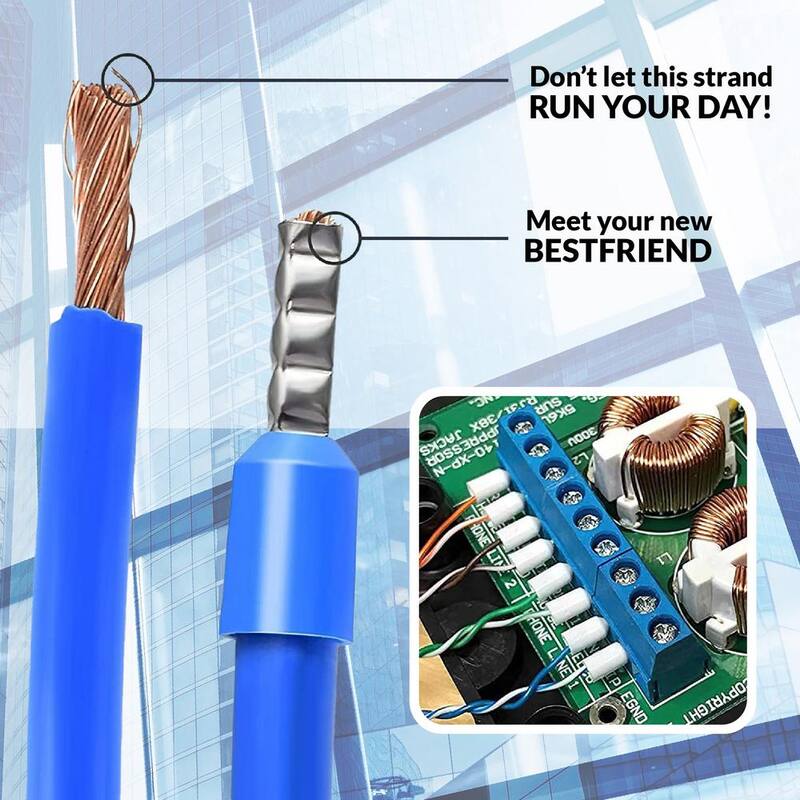 NEWHOUSE ELECTRIC Kit de Relleno de Ferrule Aislada para Alambre 225 Pzas Tamaño AWG 22-16 Para Usar con Herramienta de Engarzado - FCK225A
