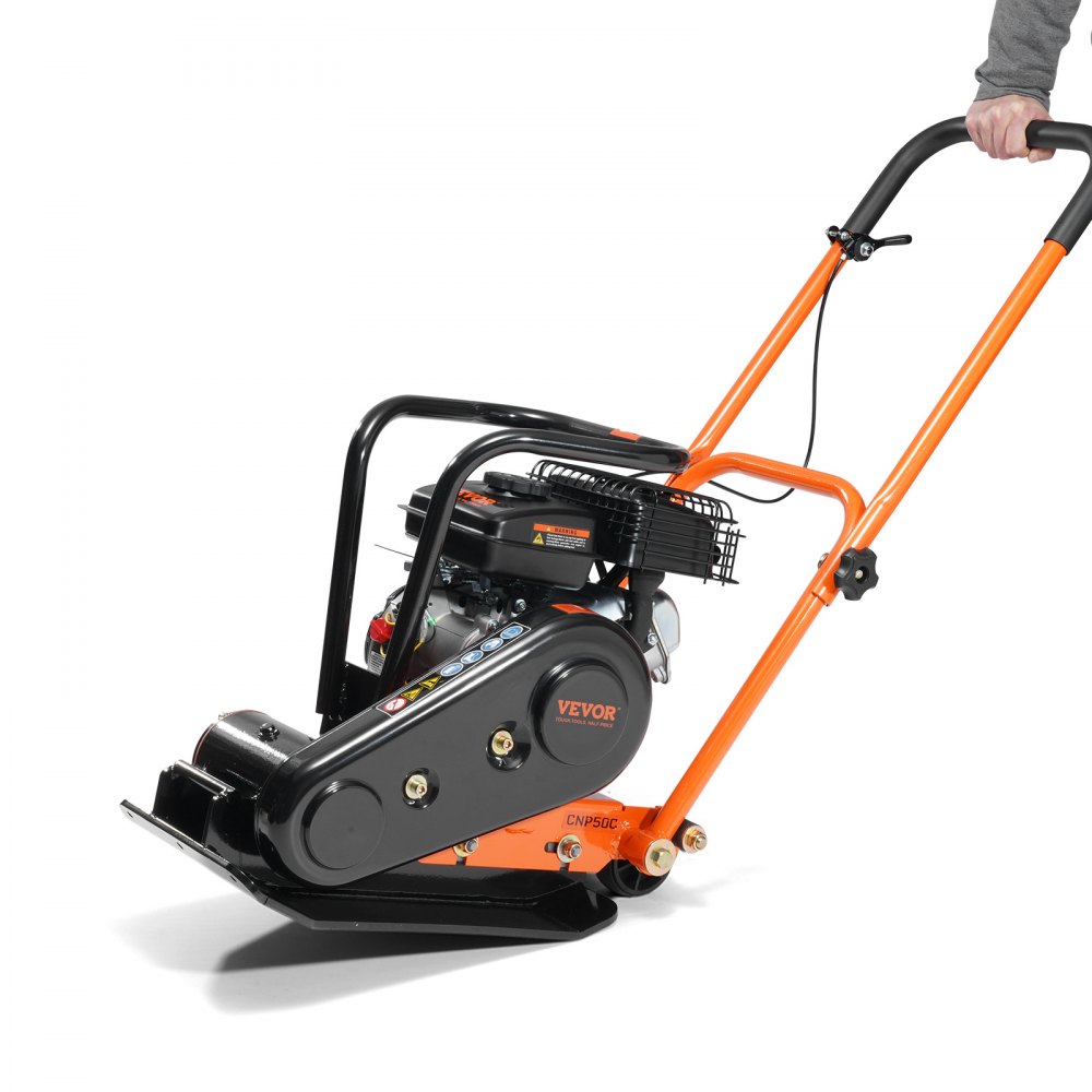 VEVOR Plate Compactor, 2.8 HP 78.5CC Gas Engine 5,250 VPM, 1,920 lbs Force Vibratory Compaction Tamper with 18.7 x 11.8 inch Plate for Walkways, Patios, Asphalts, Paver Landscaping - RYPBYS22128HP0NROV0