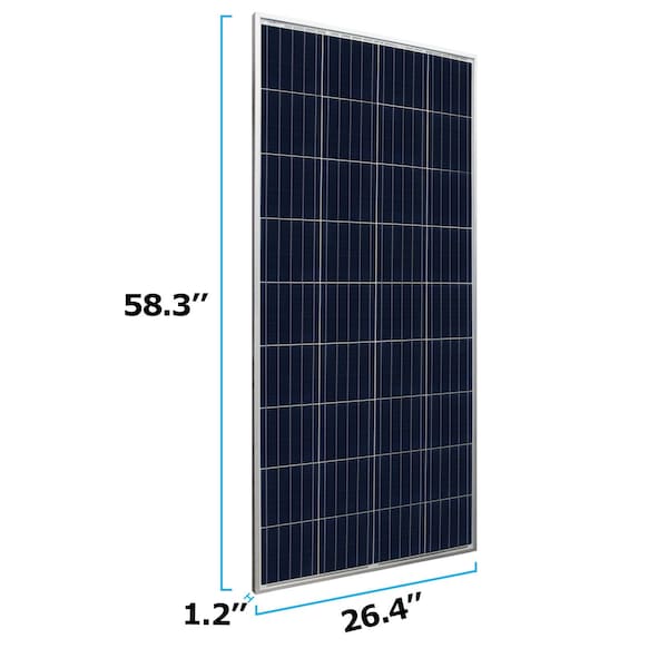 Mighty Max Battery Polycrystalline Solar Panel, 160 W, 12V - MAX3927283