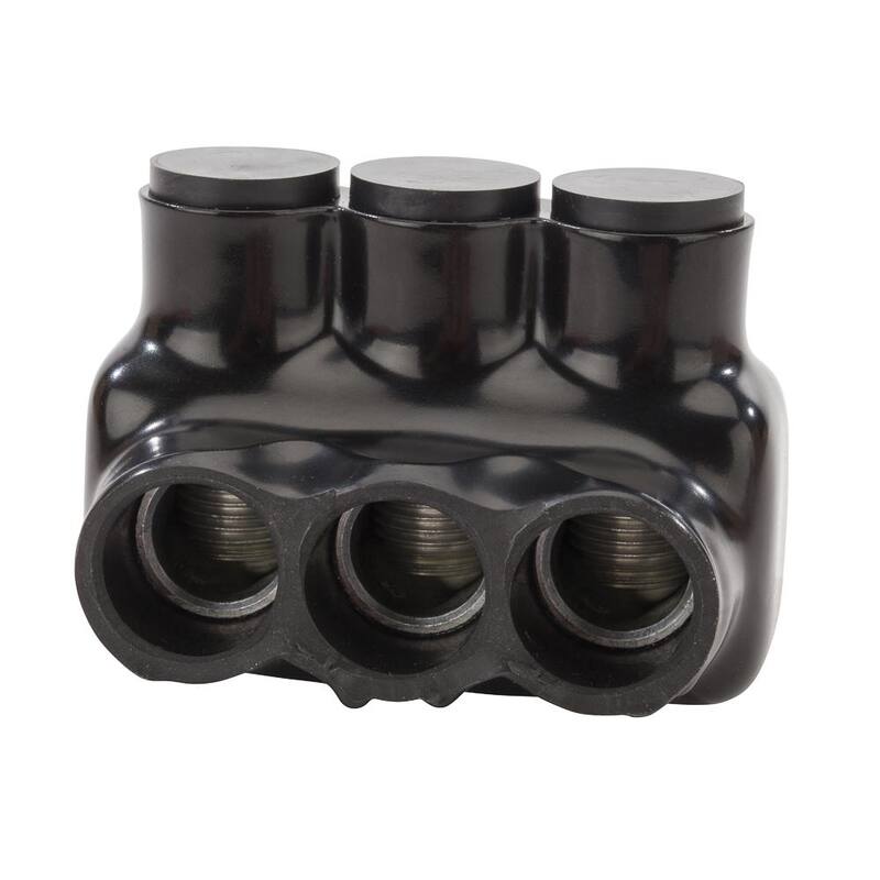 Conector múltiple aislado en bolsa Polaris 3/0-6 AWG, negro - IPLD3/0-3B