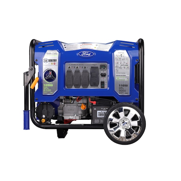 Ford Portable Generator, Gasoline/Liquid Propane, 9,000 W/8,100 W Rated, 11,050 W/10,500 W Surge - FG11050PBECO