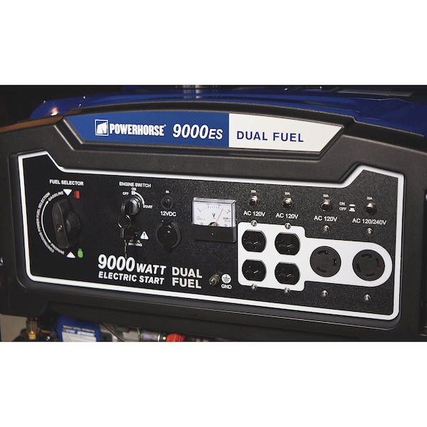 Powerhorse Dual Fuel Generator | 9,000 Surge Watt | Electric Start - 750133