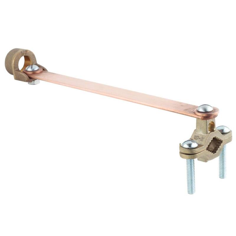 Abrazadera de tierra de bronce de 1/2 a 1 pulgada sin marca con correa y buje de conducción de 1/2 pulgada - G22301-01