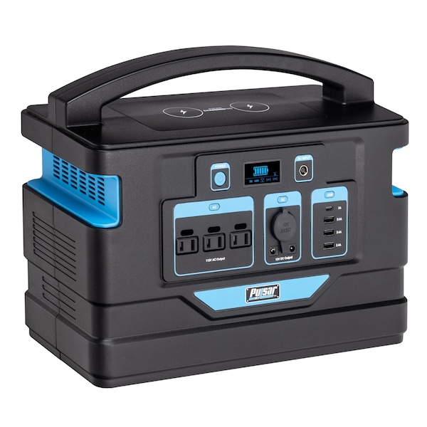 Pulsar Portable Generator, Battery Powered, 1,000 W Surge, 110V AC/12V, 10 A - PPS1000