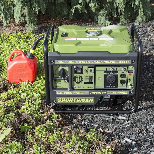 Sportsman Portable and Inverter Generator, Gasoline, 3,500 W Rated, 3,850 W Surge, Recoil Start, 120V AC - GEN4000IOF