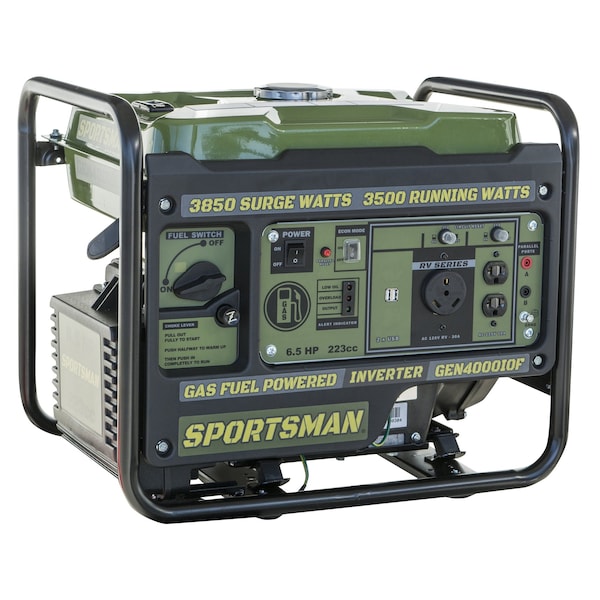 Sportsman Portable and Inverter Generator, Gasoline, 3,500 W Rated, 3,850 W Surge, Recoil Start, 120V AC - GEN4000IOF