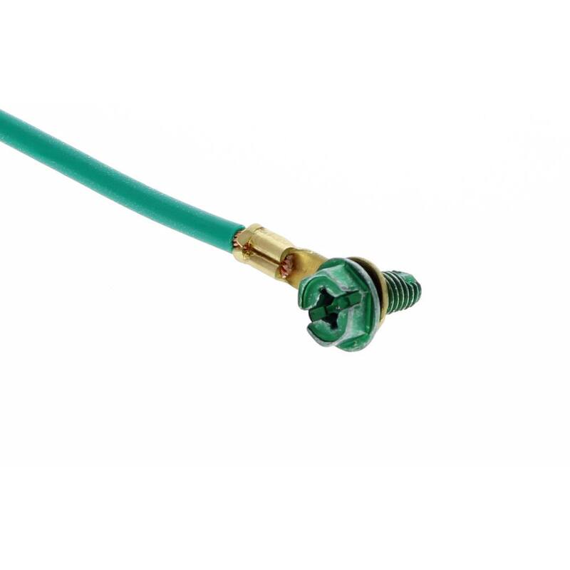 IDEAL 8 pulgadas. Pigtail de toma de tierra de alambre trenzado verde calibre 12 con horquilla #10/ anillo #10 y tornillo (25 por bolsa) - 30-3184