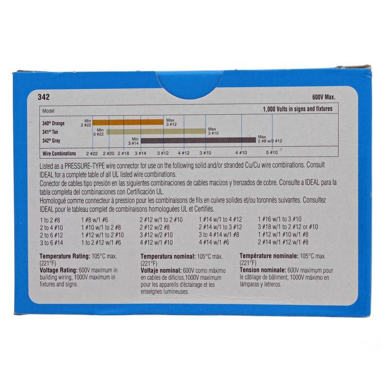 IDEAL 342 Conector de Alambre Twister, Gris (Caja de 50) - 30-342.