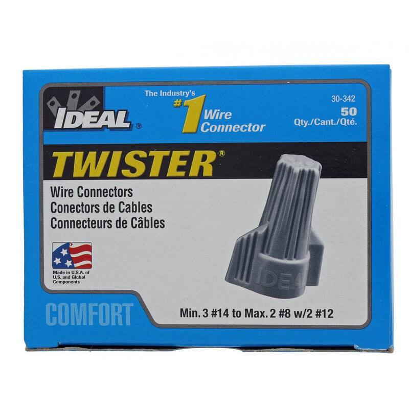 IDEAL 342 Conector de Alambre Twister, Gris (Caja de 50) - 30-342.