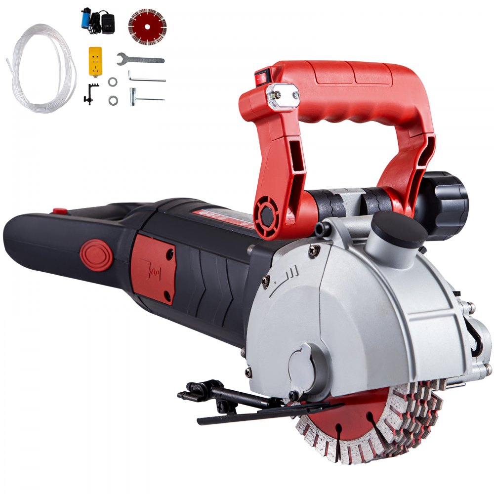 VEVOR 5800W Wall Chaser 38mm/1.5" Cutting Width,Wall Groove Cutting Machine 52mm/2" Cutting Depth,Wall Slotting Machine With 8 Saw Blades 6.3" Diameter 5000r/Min,One-time Forming Dustless - QMKCJ160DDDJGDYM1V1