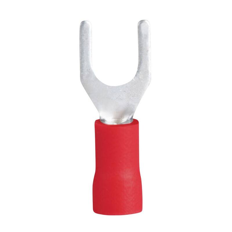 Gardner Bender 22-16 AWG Tamaño de terminales de horquilla de espada de 8-10, vinilo rojo (paquete de 10) - 15-112