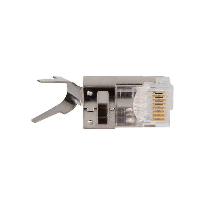 Klein Tools Pasar-Thru Modular Data Plugs, RJ45-CAT6A, Blindados (STP), (Paquete de 50) - VDV826-705