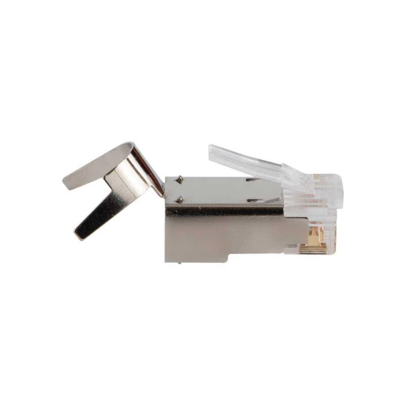 Klein Tools Pasar-Thru Modular Data Plugs, RJ45-CAT6A, Blindados (STP), (Paquete de 50) - VDV826-705