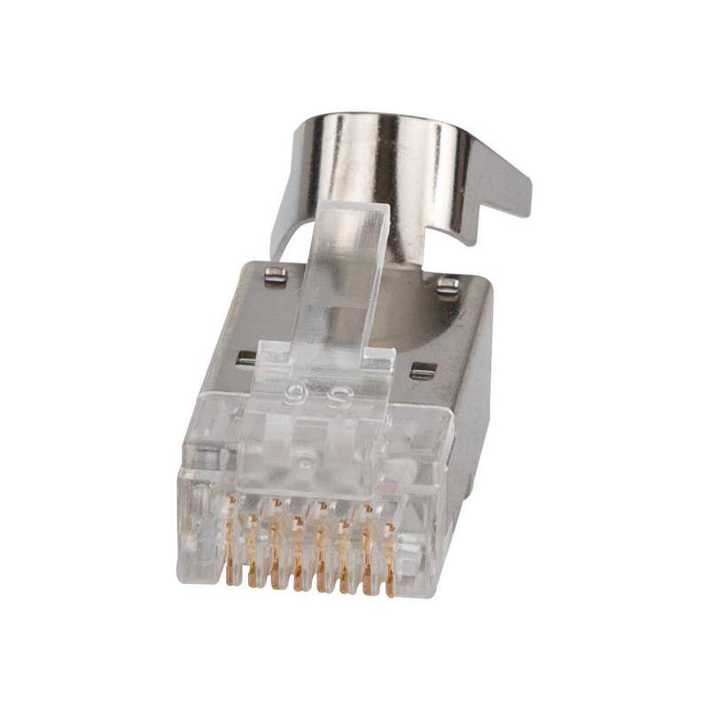 Klein Tools Pasar-Thru Modular Data Plugs, RJ45-CAT6A, Blindados (STP), (Paquete de 50) - VDV826-705