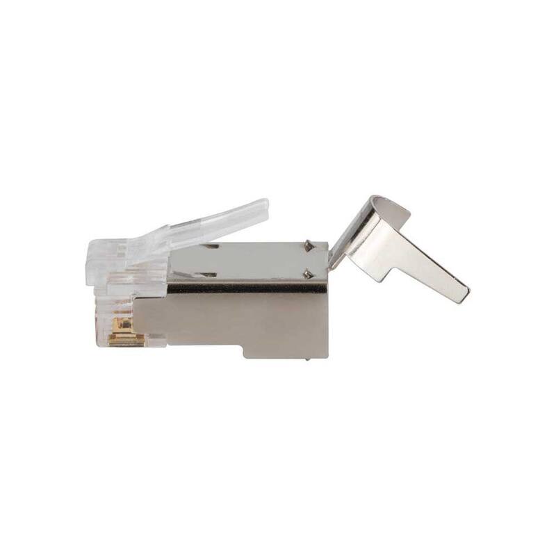 Klein Tools Pasar-Thru Modular Data Plugs, RJ45-CAT6A, Blindados (STP), (Paquete de 50) - VDV826-705
