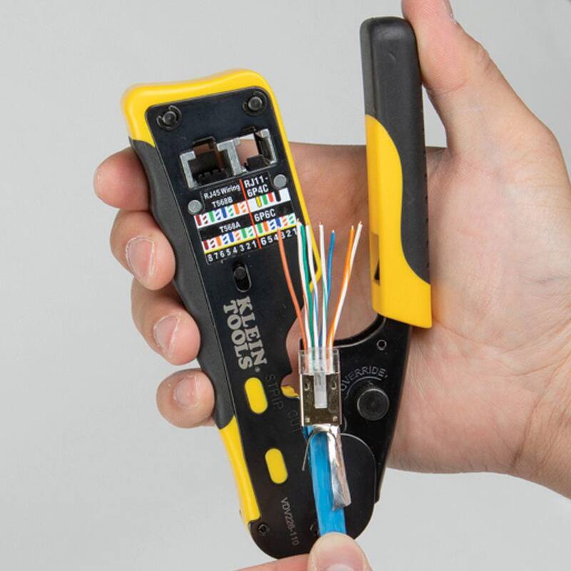 Klein Tools Pasar-Thru Modular Data Plugs, RJ45-CAT6A, Blindados (STP), (Paquete de 50) - VDV826-705