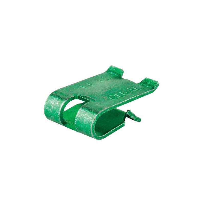 Clips de tierra de acero Commercial Electric 14-12 AWG, verde (paquete de 10) - GOEC CLIP