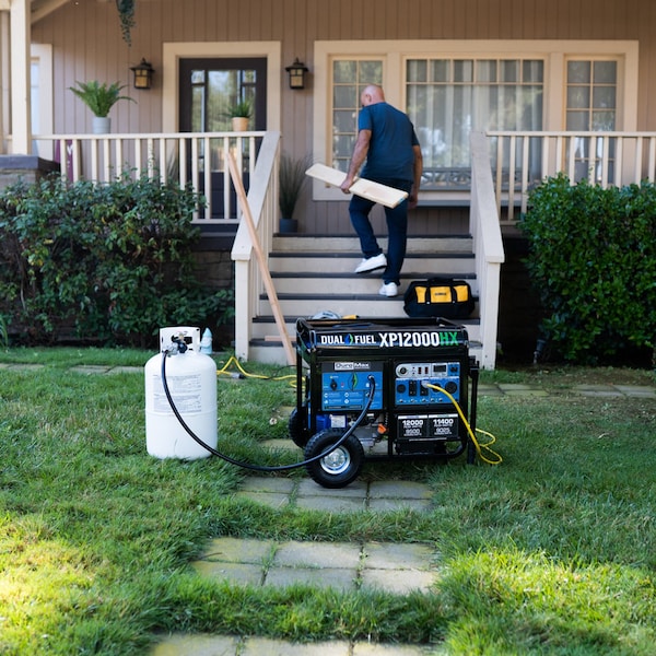 Duromax Portable Generator, Gasoline/Liquid Propane, 9,500 W/9,025 W Rated, 12,000 W/11,400 W Surge - XP12000HX