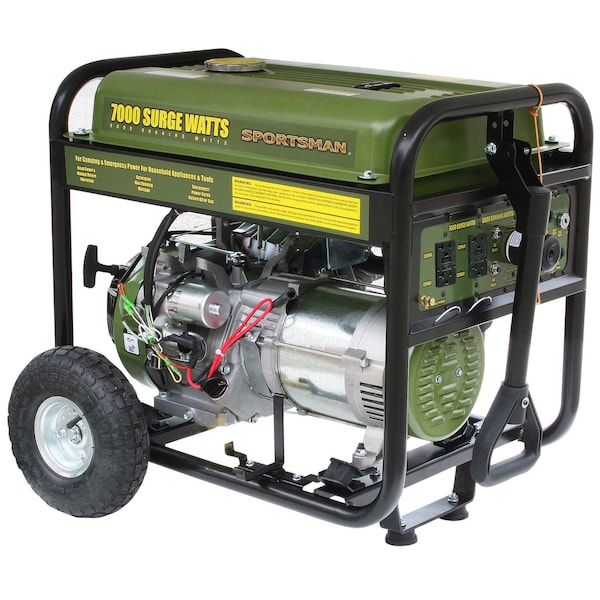 Sportsman Portable Generator, Gasoline, 6,000 W Rated, 7,000 W Surge, Electric, Recoil Start, 50/25 A - GEN7000