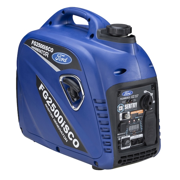 Ford Portable and Inverter Generator, Gasoline, 2,200 W Rated, 2,500 W Surge, Recoil Start, 18 A - FG2500ISCO