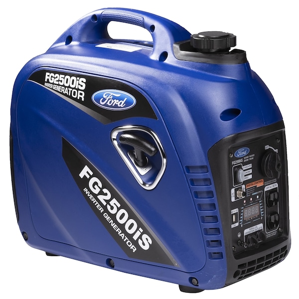 Ford Portable and Inverter Generator, Gasoline, 2,200 W Rated, 2,500 W Surge, Recoil Start, 18 A - FG2500IS