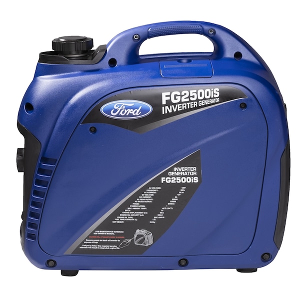 Ford Portable and Inverter Generator, Gasoline, 2,200 W Rated, 2,500 W Surge, Recoil Start, 18 A - FG2500IS