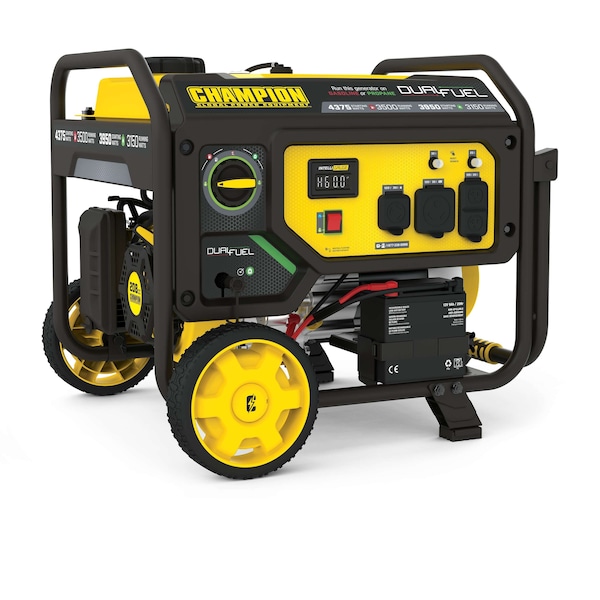 Champion Power Equipment Portable Generator, Gasoline/Propane (LPG), 3,500 W/3,150 W Rated, 4,375 W/3,950 W Surge, 120V AC - 200966
