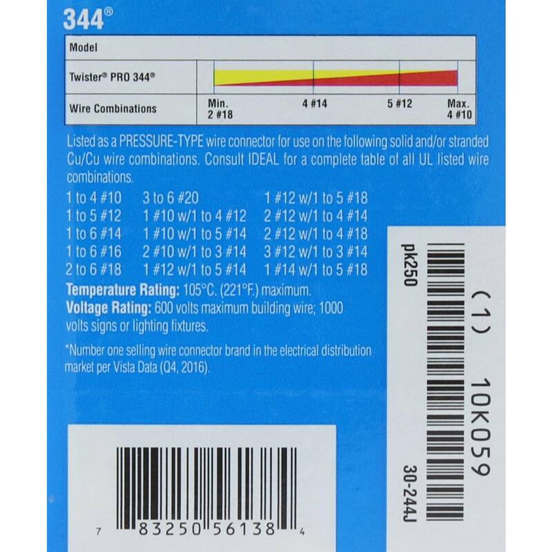 IDEAL 344 Conector de Alambre Twister PRO Rojo/Beige (paquete de 250) - 30-244J