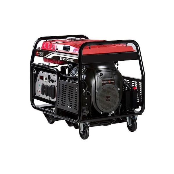 A-Ipower Portable Generator, Gasoline, 12,000 W Rated, 15,000 W Surge, Electric Start, 120/240V AC, 50 A - SUA15000EC