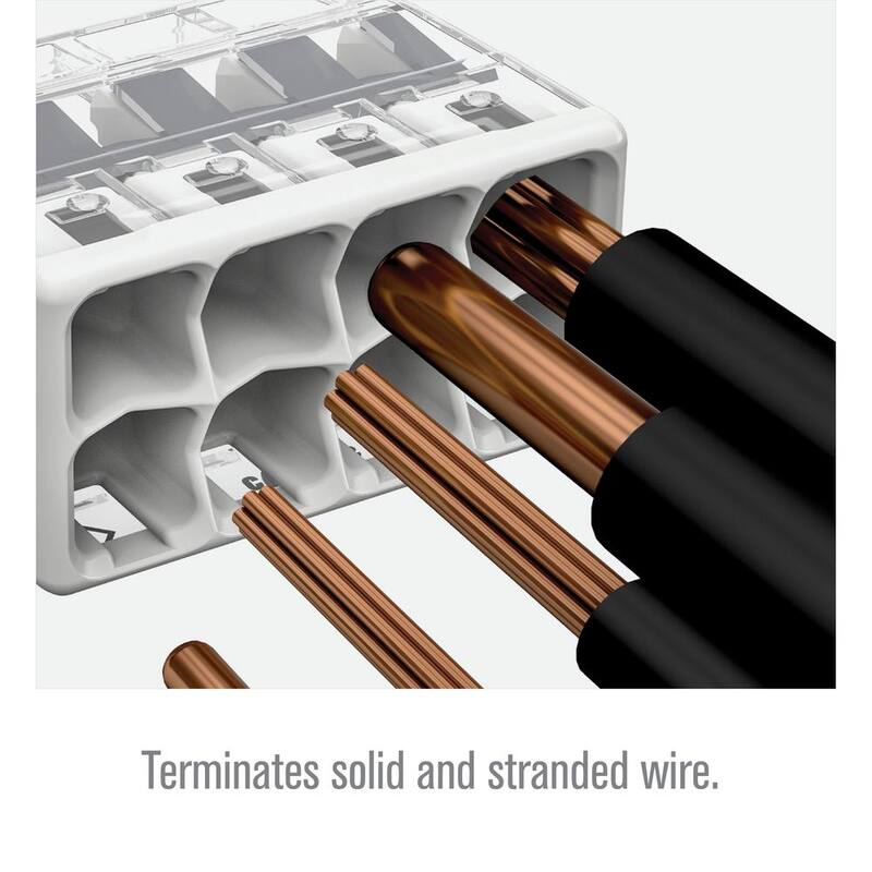 Serie WAGO 2773 Conector de cable de inserción de 8 puertos para cajas de empalme, con cubierta gris claro, (paquete de 5) - 27730408/996005